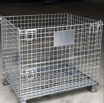 Powder Coating Stackable Steel Pallet Cage For Efficient Warehouse
