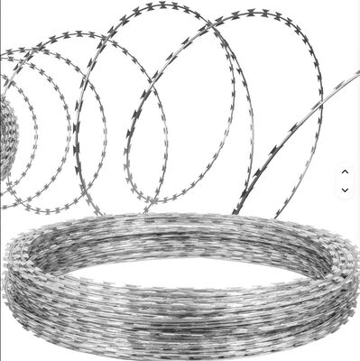 Hot-dipped Galvanized 450mm Outdiameter Razor Barbed Wire with High Tensile Strength for Security Fencing