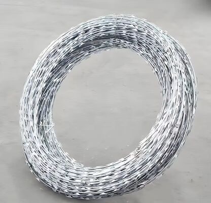 Corrosion Proof Razor Barbed Wire Coil Barbed Concertina Wire CBT-60 High Security Galvanized Barrier