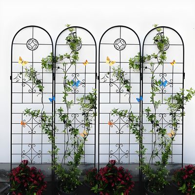 Waterdicht zwart decoratief metaal tuin hek panelen Set voor bloembed 32 inch