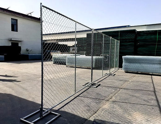 6x10ft Afneembare zilveren witte keten link tijdelijk hek