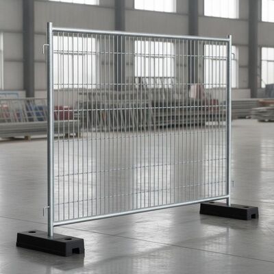 Gegalvaniseerde Heras-stijl 2x3.5M Metaal tijdelijk hekpaneel met rubberen basisplaat 32mm frame tube