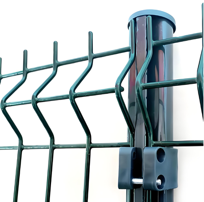 Decoratief RAL6005 PVC bedekt met 6ft hoog V Mesh Veiligheids hek Paneel 50x200mm Gat 3D gebogen tuin omtrek systeem